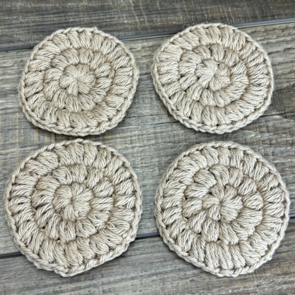 Handcrafted Crochet Face Round Makeup Remover Scrubbies Set‎ Cotton Yarn